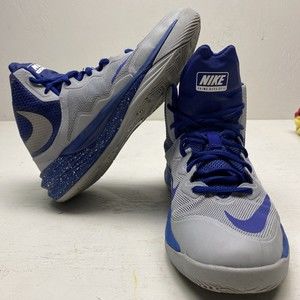 NIKE Youth Prime Hype DF II Basketball Shoes Blue Grey Boys 5 Womens 6.5